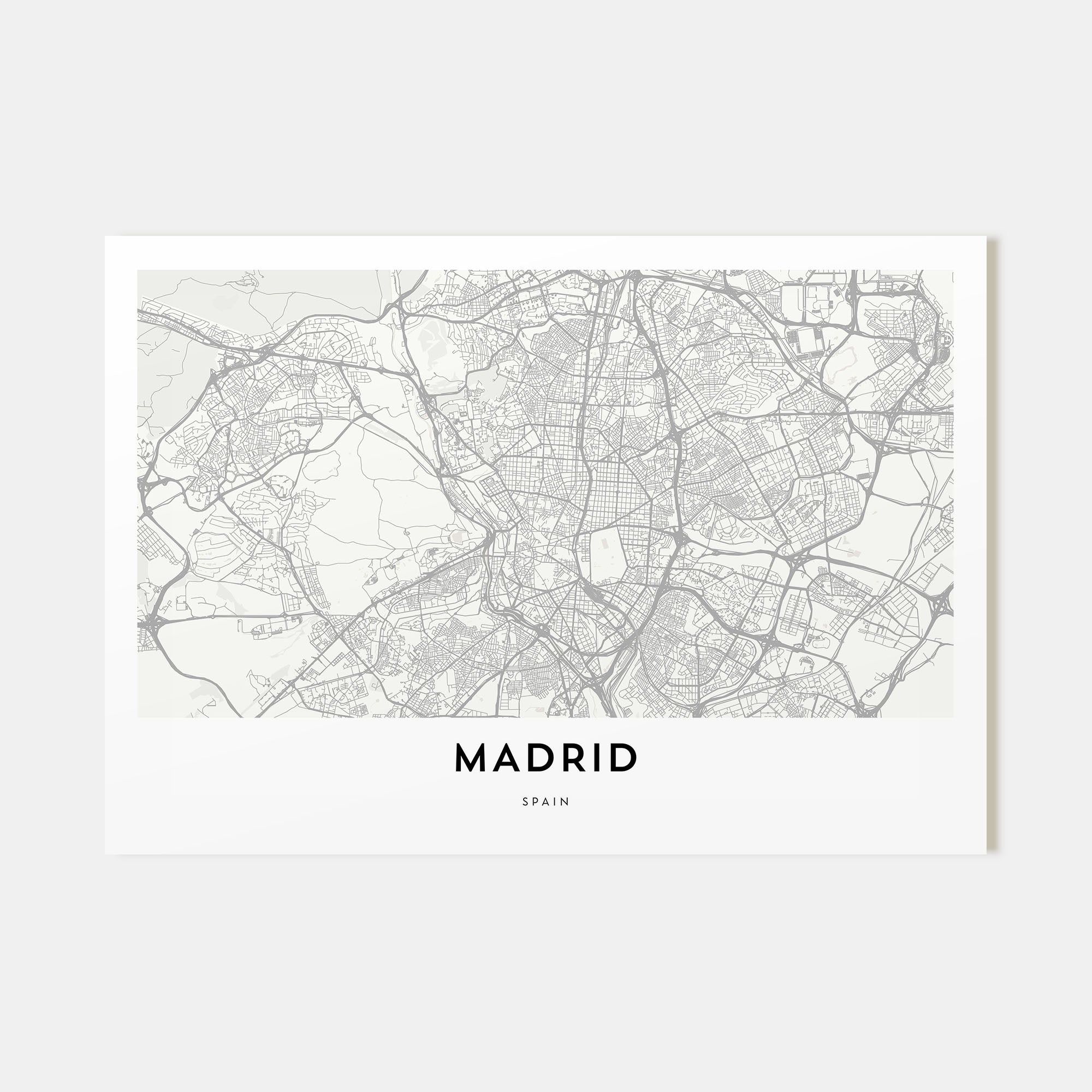 Madrid Map Landscape Poster