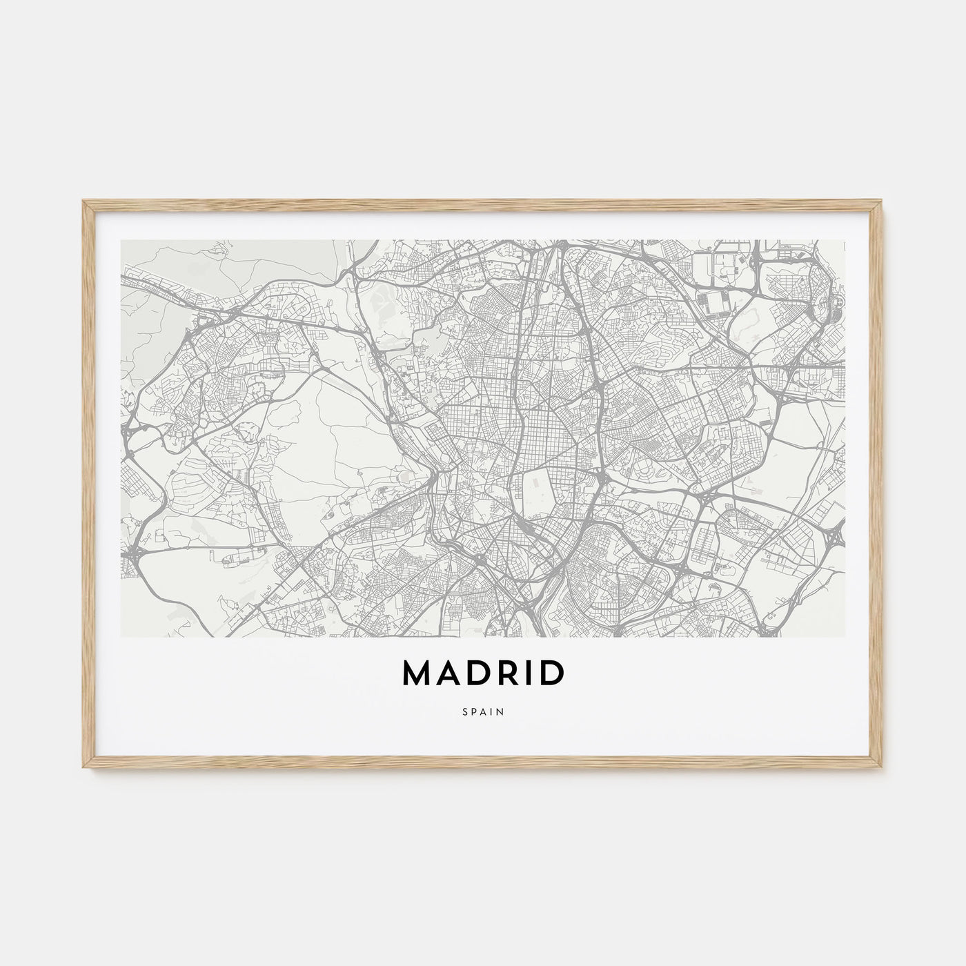Madrid Map Landscape Poster