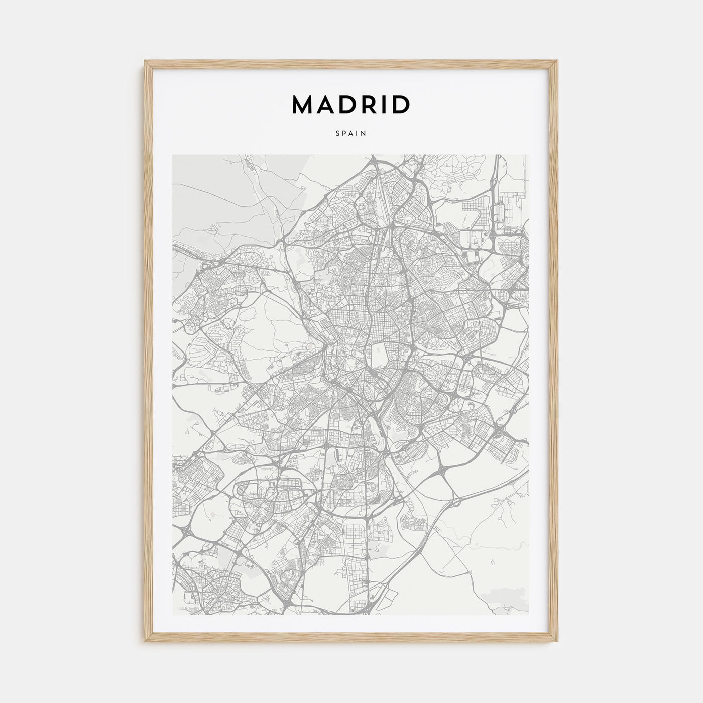 Madrid Map Portrait Poster