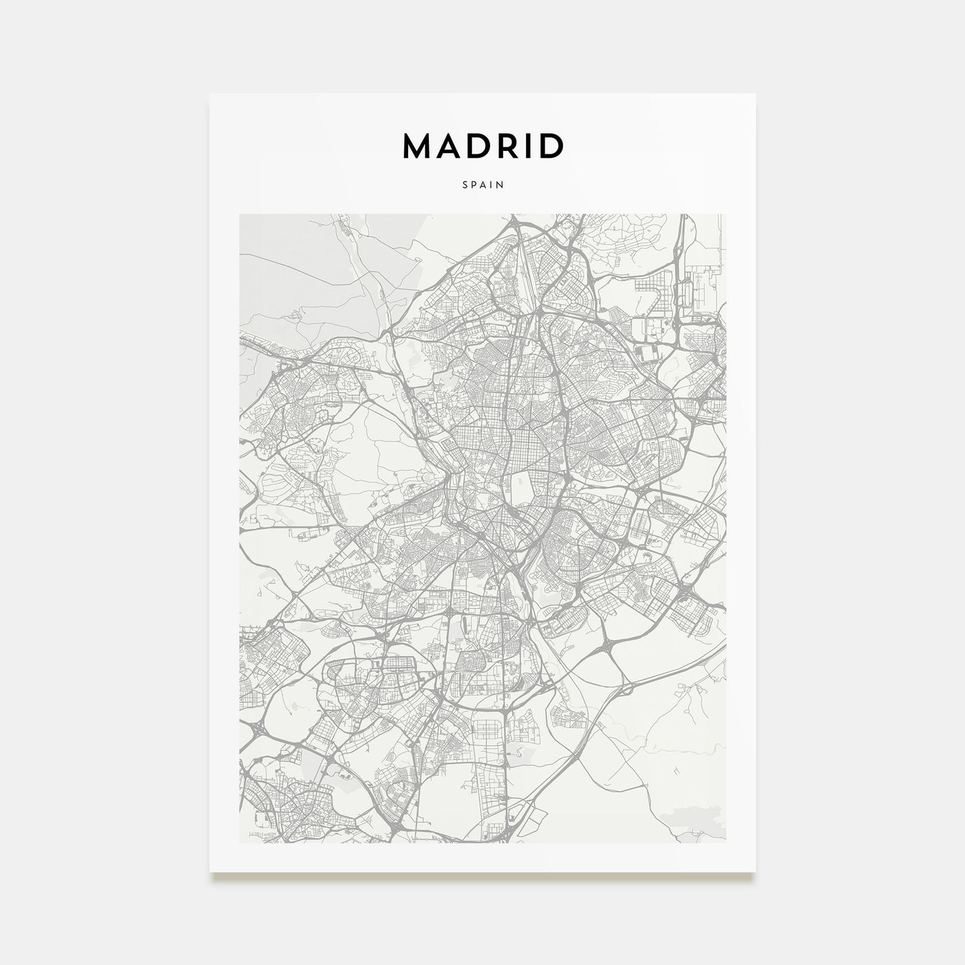 Madrid Map Portrait Poster