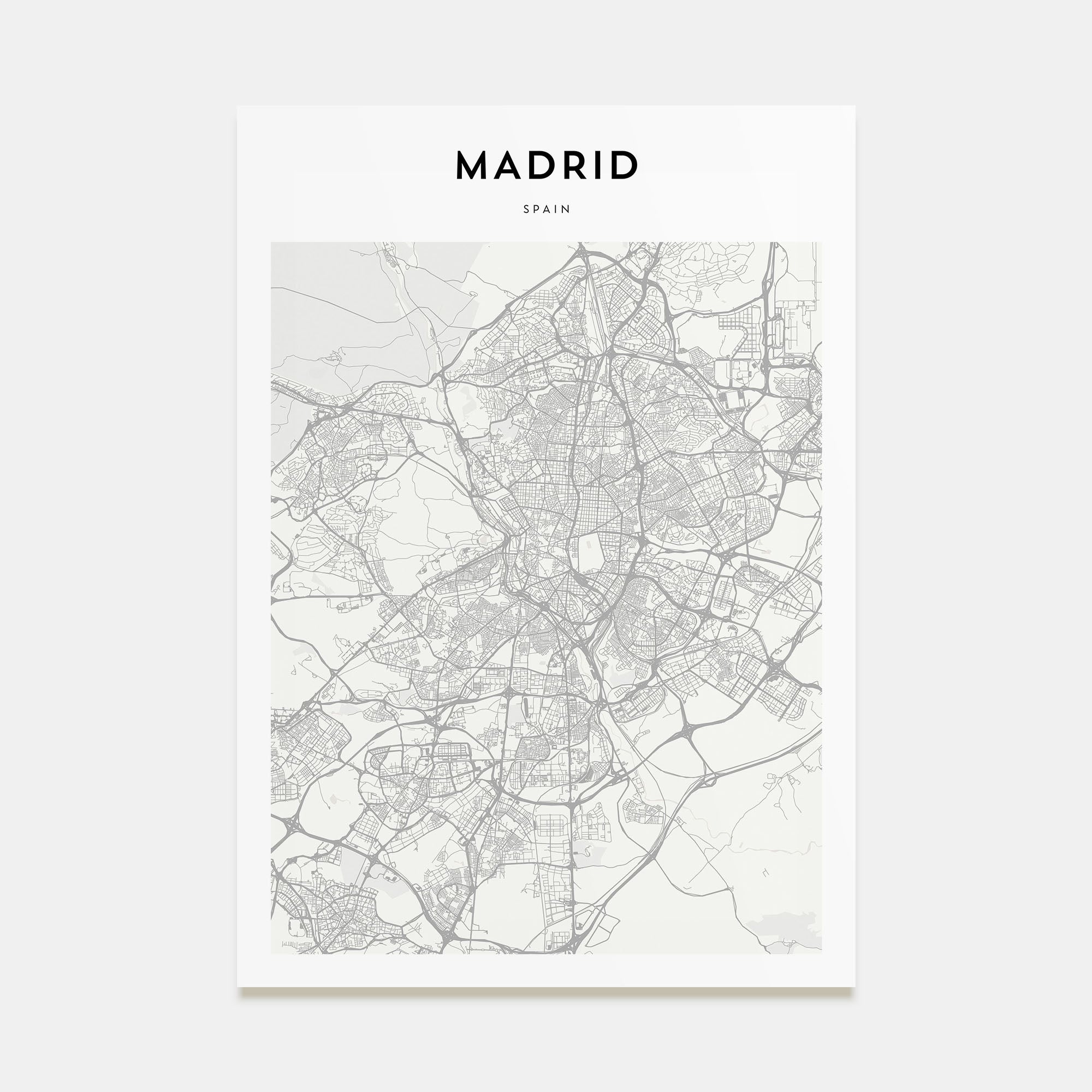 Madrid Map Portrait Poster