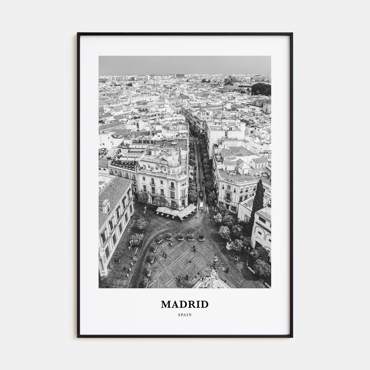 Madrid Portrait B&W No 2 Poster
