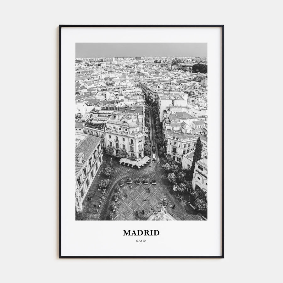 Madrid Portrait B&W No 2 Poster