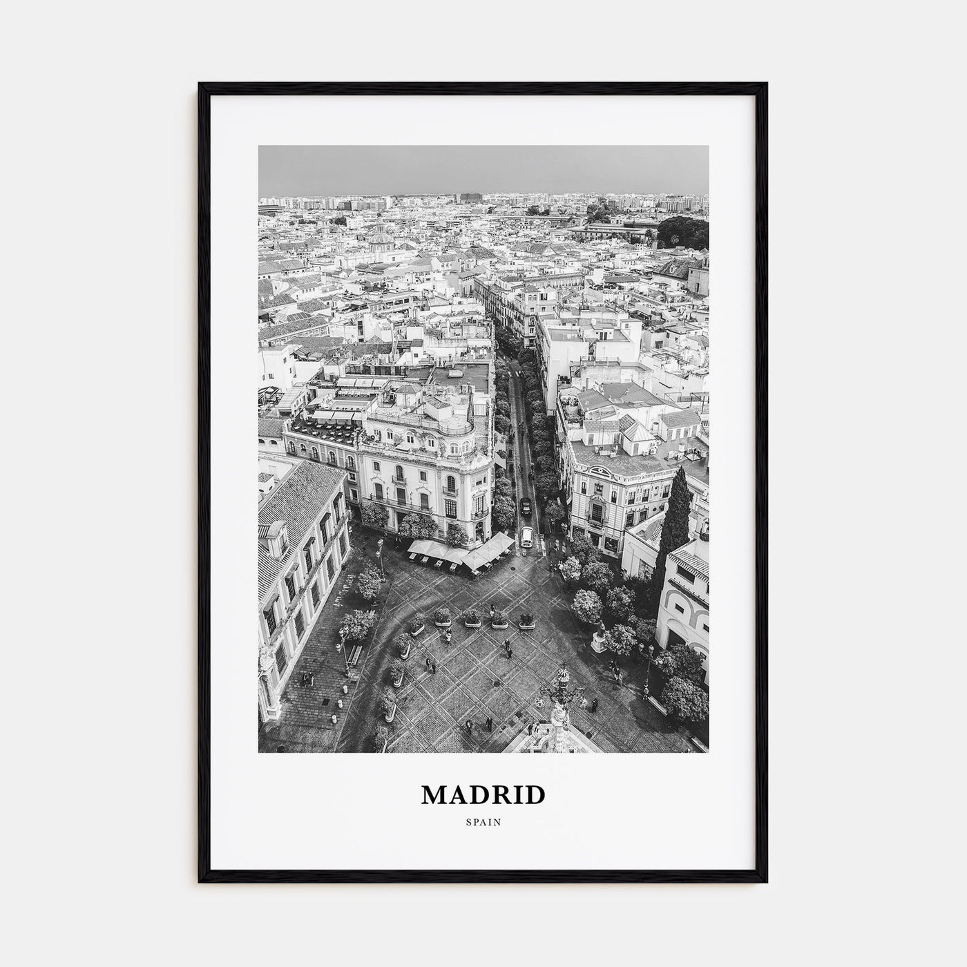 Madrid Portrait B&W No 2 Poster