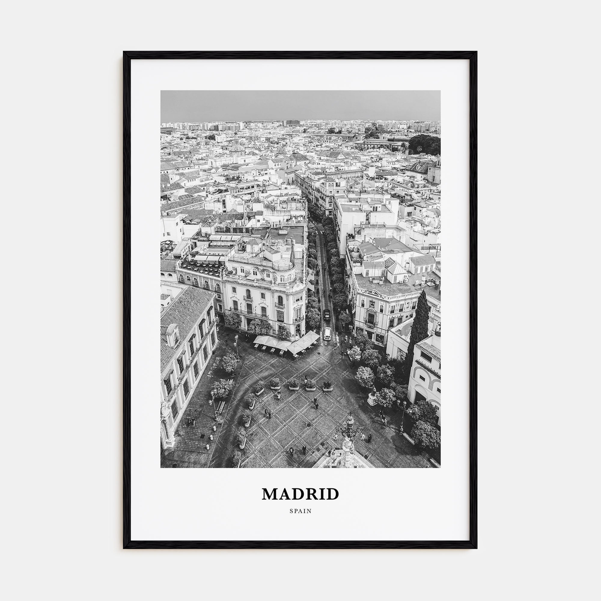 Madrid Portrait B&W No 2 Poster