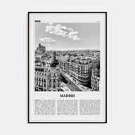 Madrid Travel B&W No 1 Poster