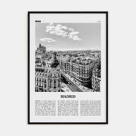 Madrid Travel B&W No 1 Poster