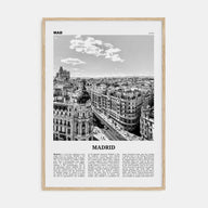 Madrid Travel B&W No 1 Poster