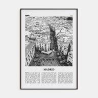 Madrid Travel B&W No 2 Poster