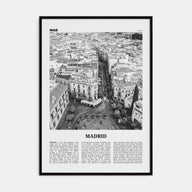Madrid Travel B&W No 2 Poster
