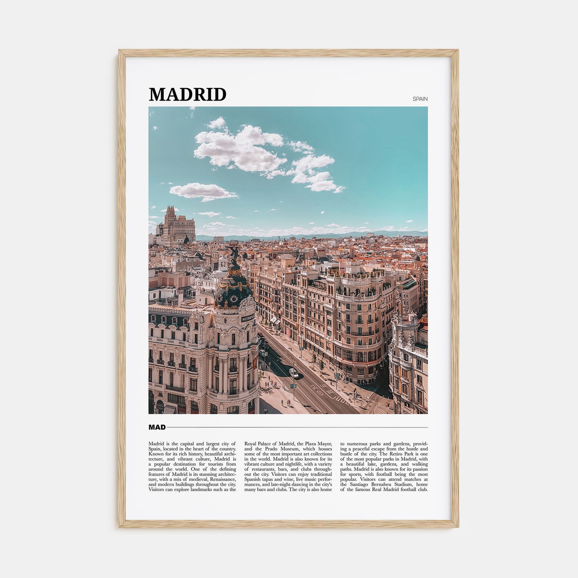 Madrid Travel Color Poster