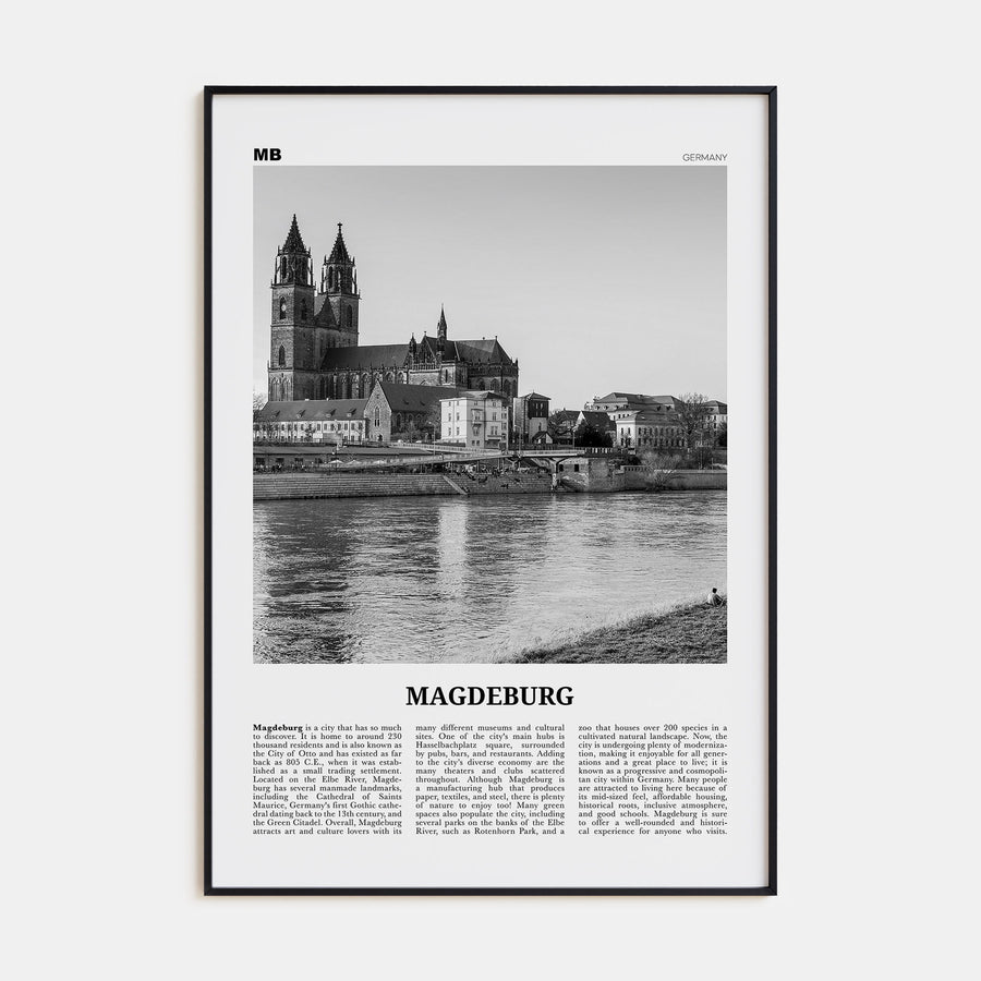 Magdeburg Travel B&W Poster