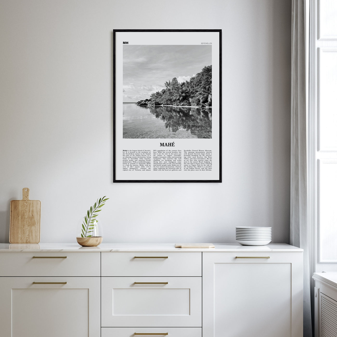 Mahé Travel B&W Poster