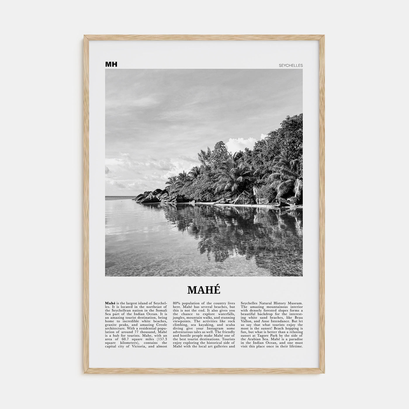 Mahé Travel B&W Poster