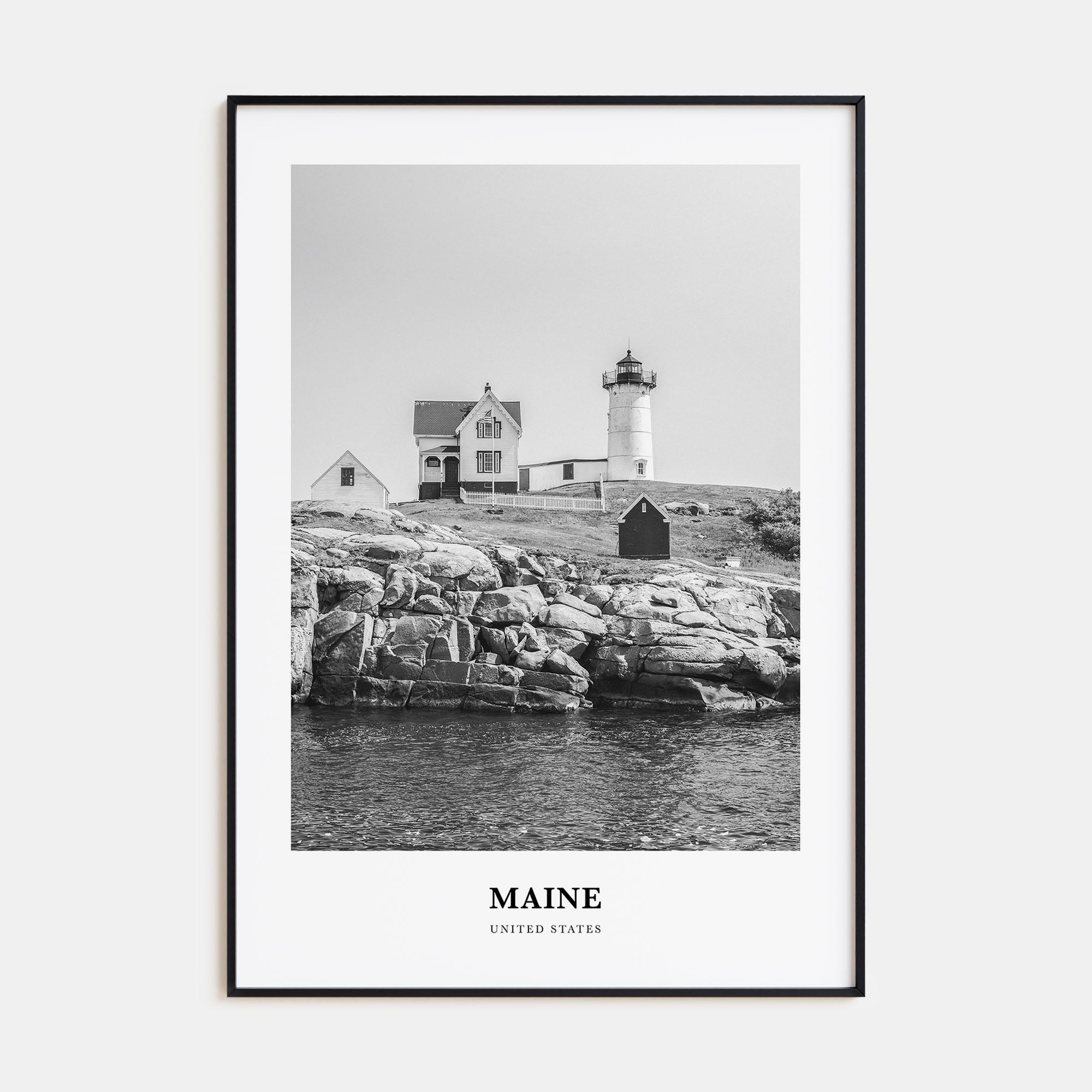 Maine Portrait B&W Poster