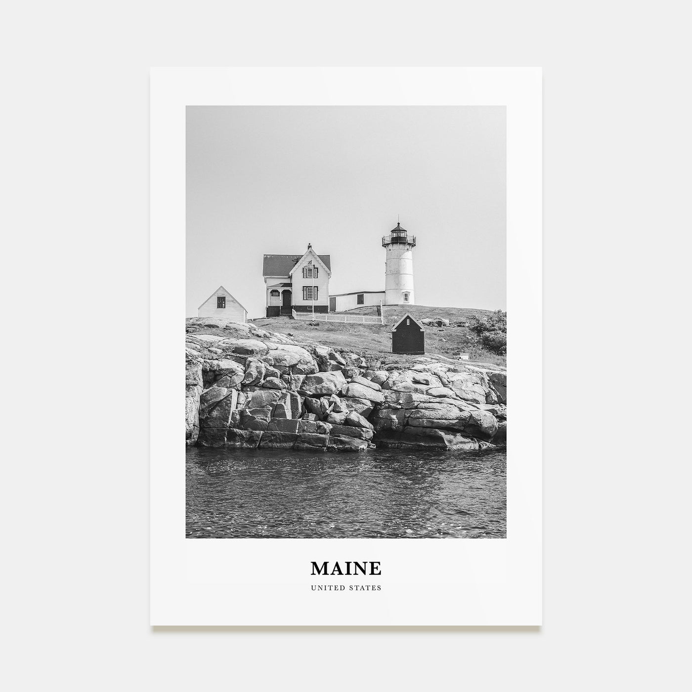 Maine Portrait B&W Poster