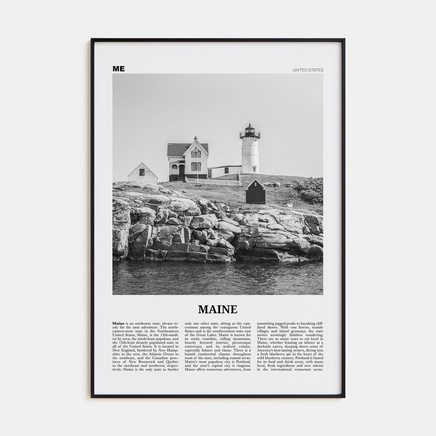 Maine Travel B&W No 1 Poster