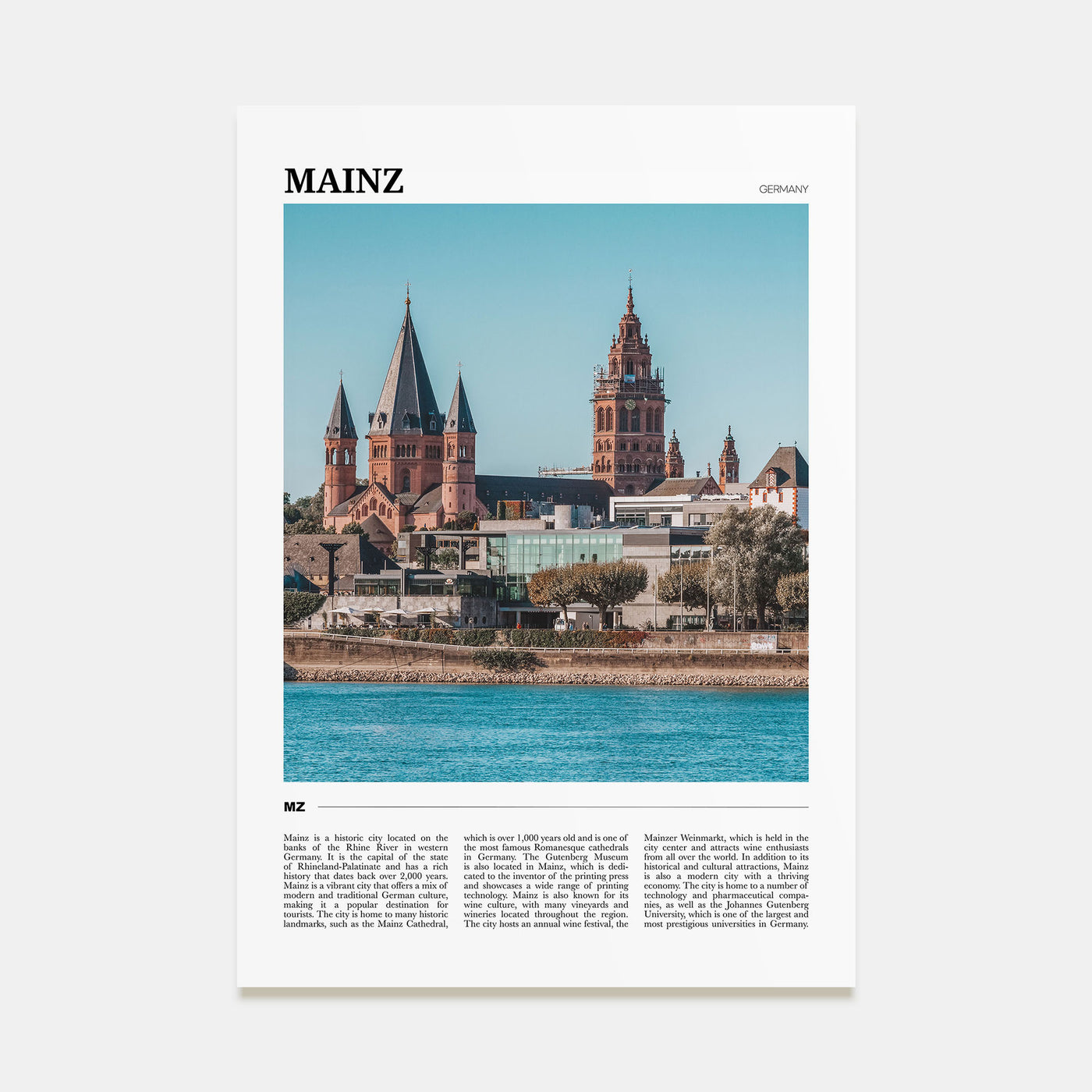 Mainz Travel Color Poster
