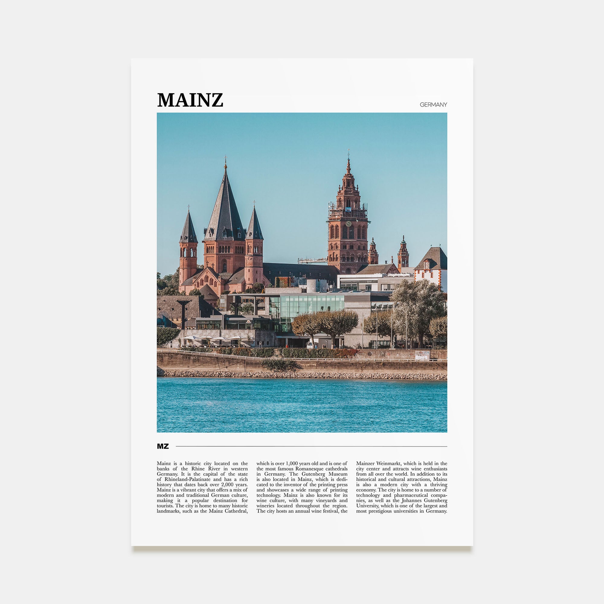 Mainz Travel Color Poster