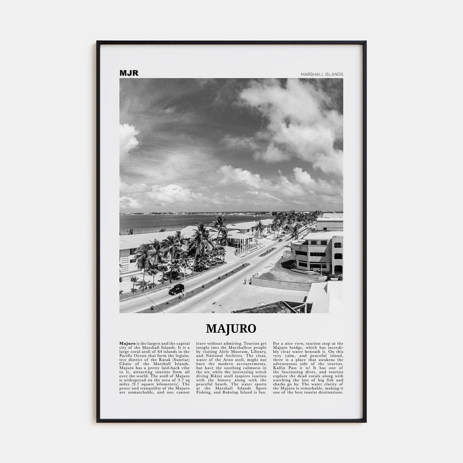 Majuro Travel B&W Poster