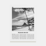 Makaha Beach Travel B&W Poster