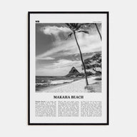 Makaha Beach Travel B&W Poster
