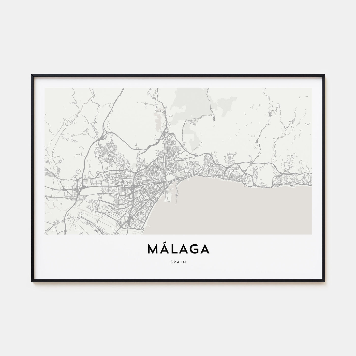 Málaga Map Landscape Poster
