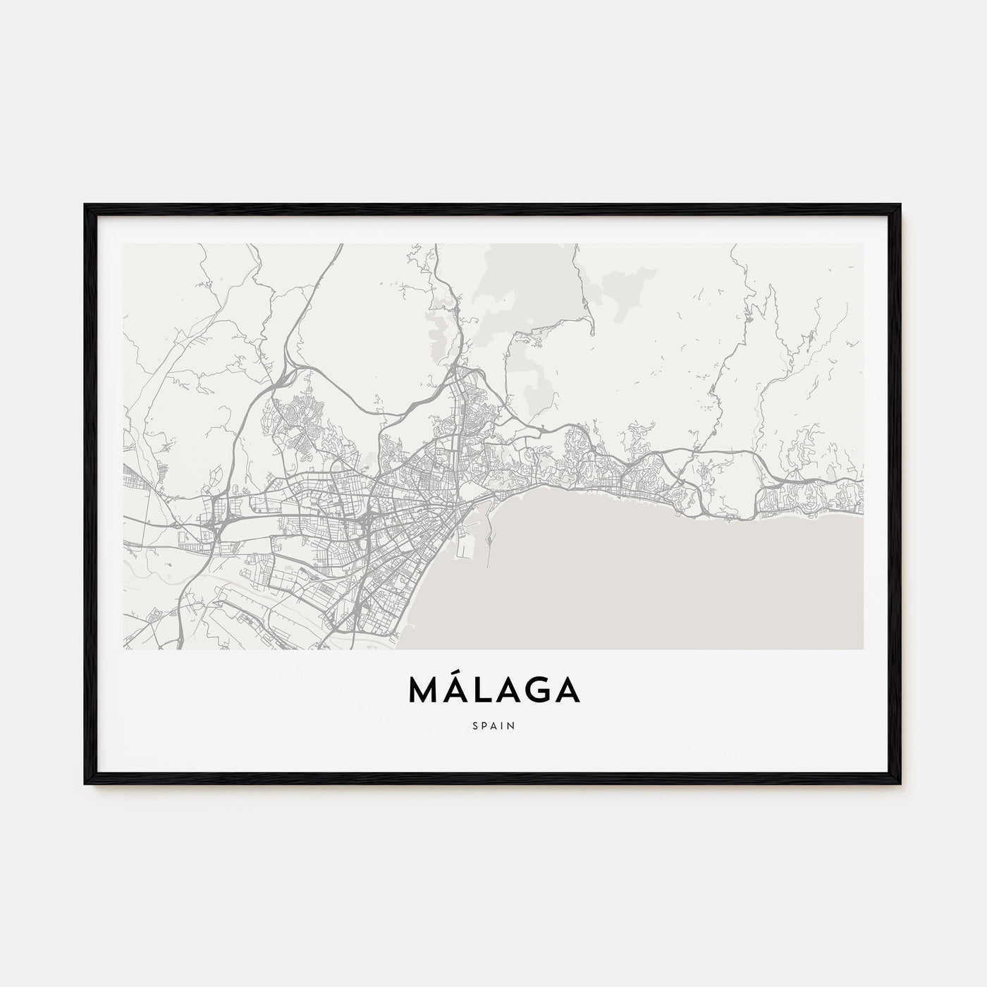 Málaga Map Landscape Poster