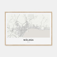 Málaga Map Landscape Poster