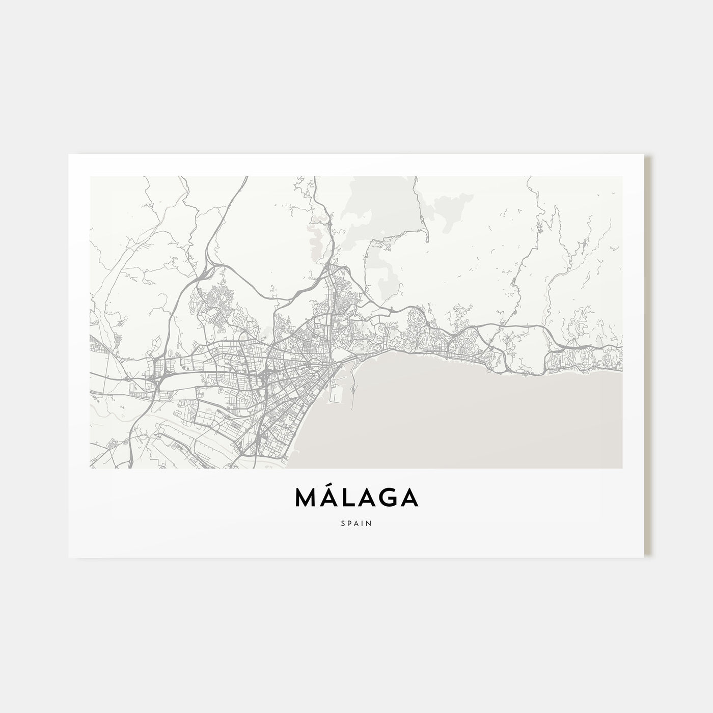 Málaga Map Landscape Poster