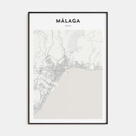 Málaga Map Portrait Poster