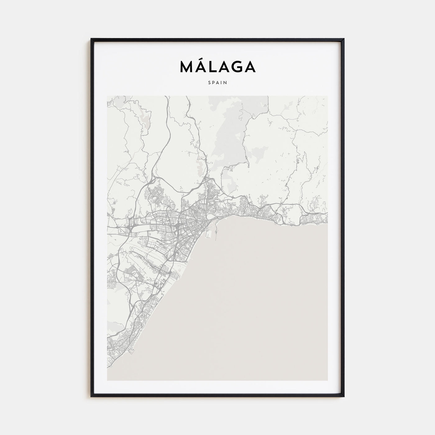 Málaga Map Portrait Poster