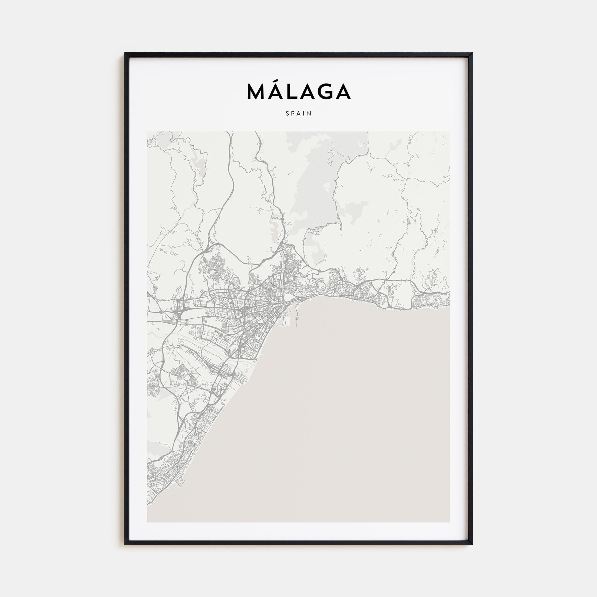 Málaga Map Portrait Poster