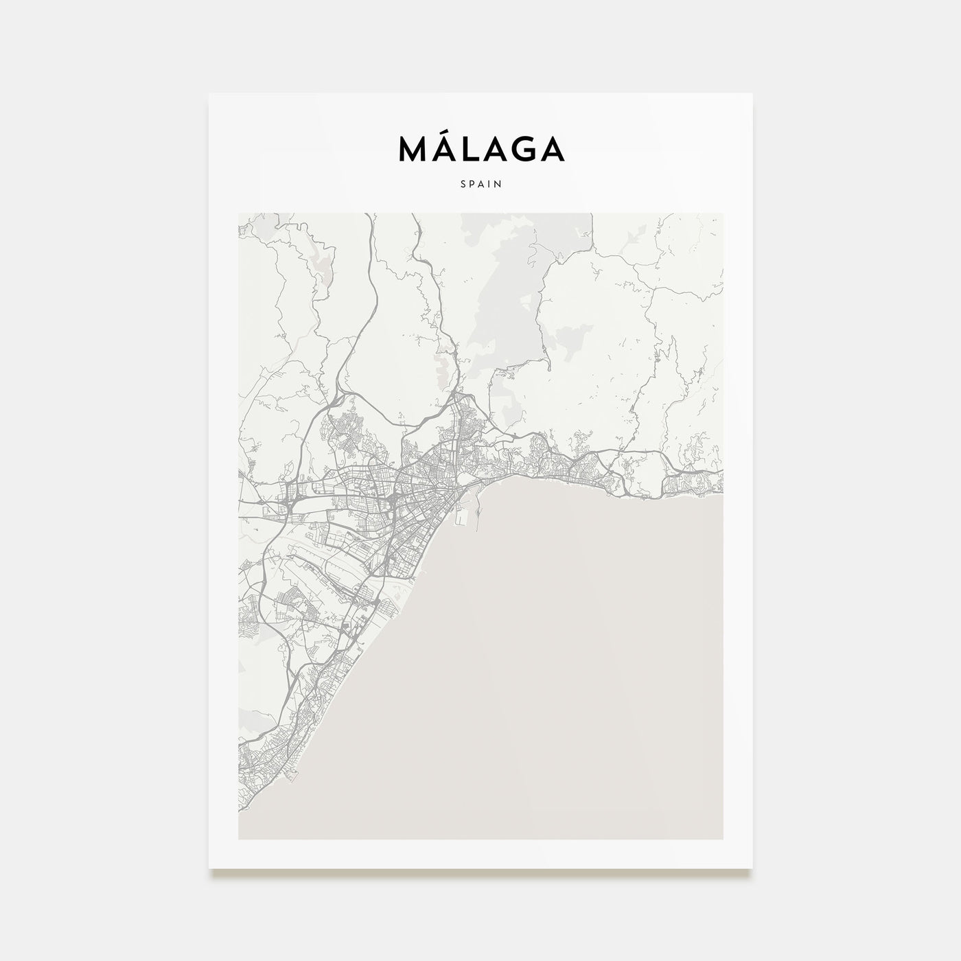 Málaga Map Portrait Poster