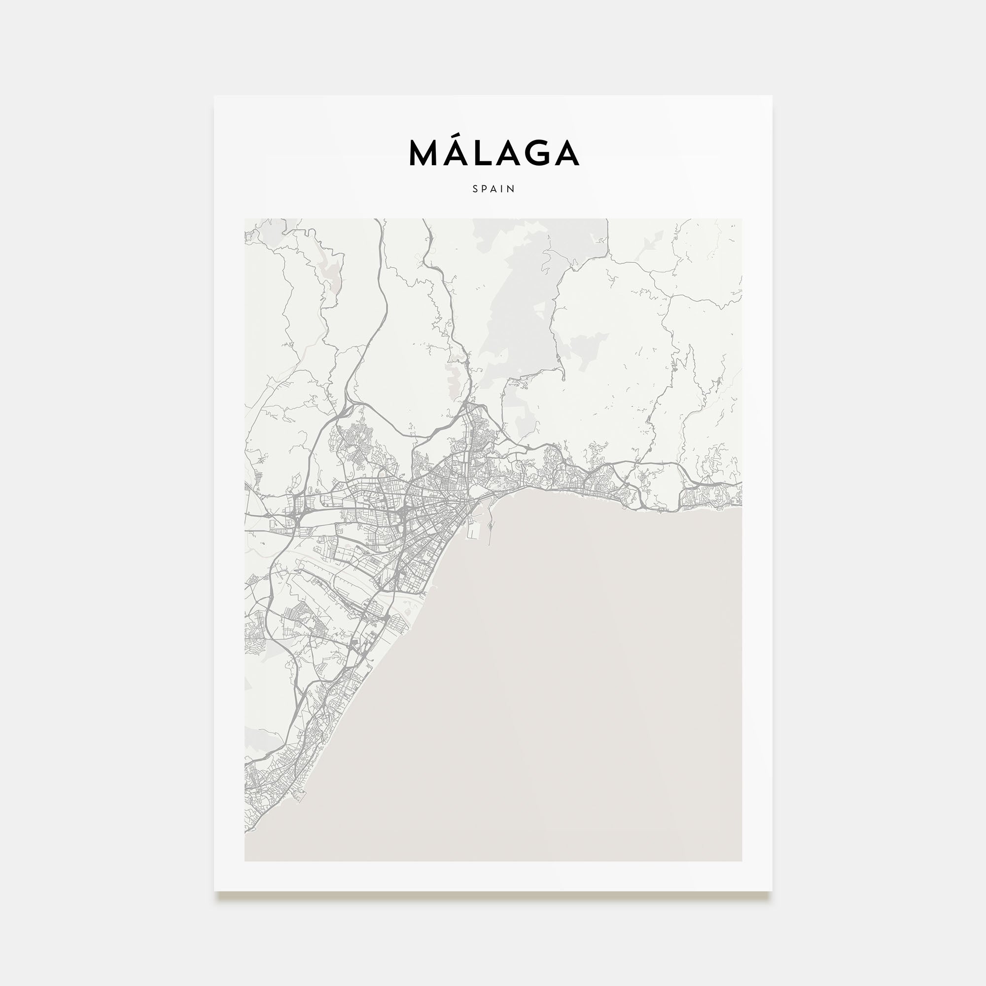 Málaga Map Portrait Poster