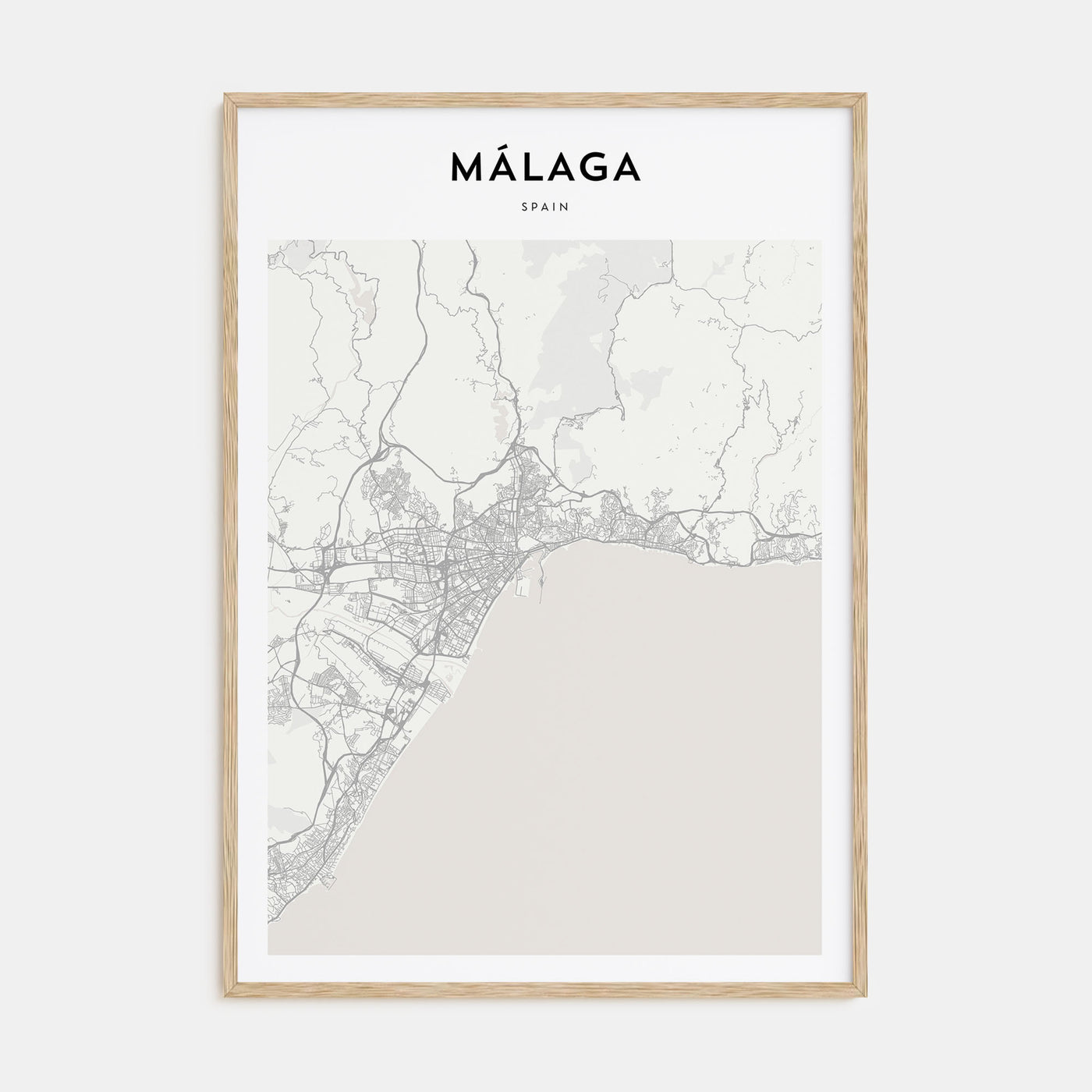 Málaga Map Portrait Poster