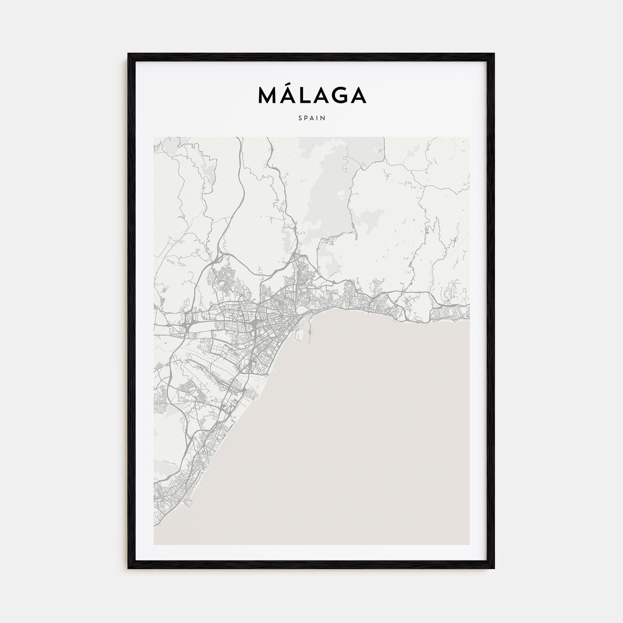 Málaga Map Portrait Poster