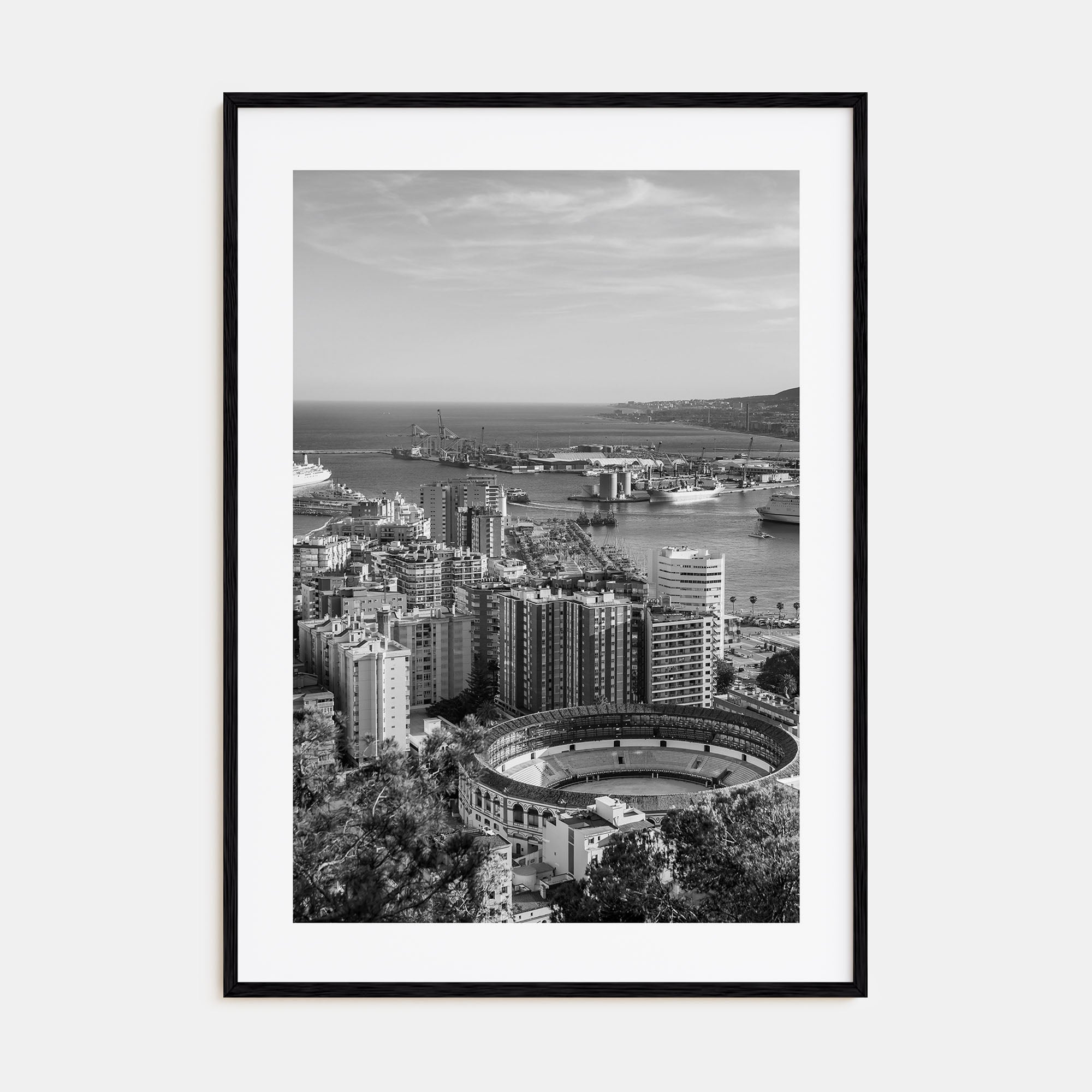Málaga Photo B&W Poster
