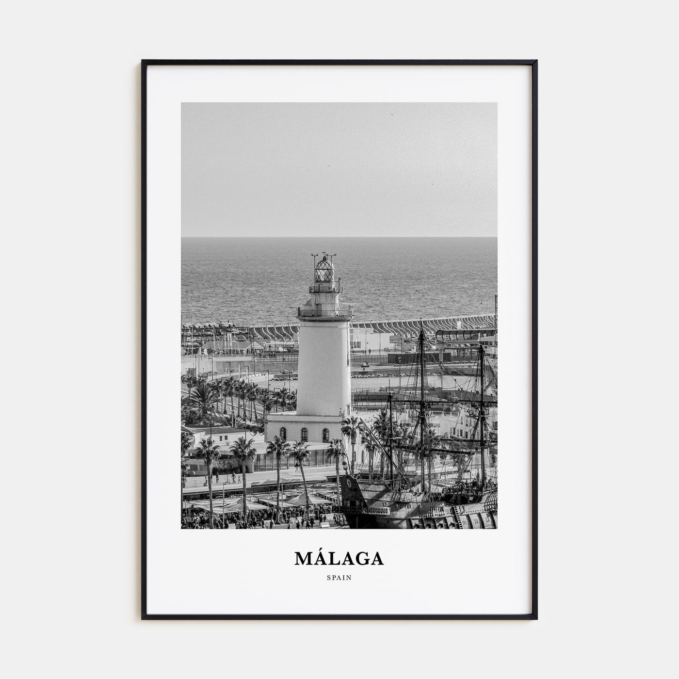 Málaga Portrait B&W No 2 Poster