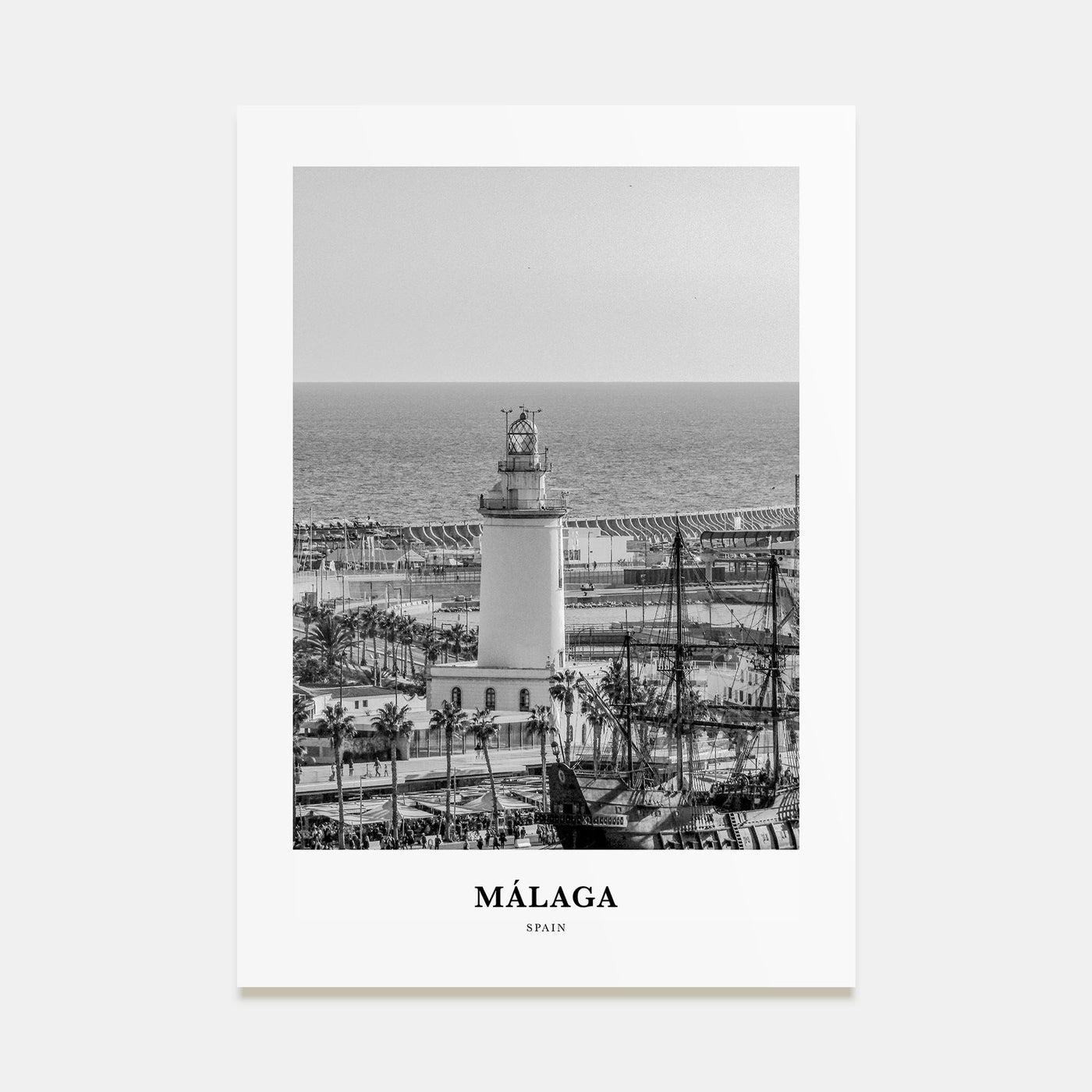 Málaga Portrait B&W No 2 Poster
