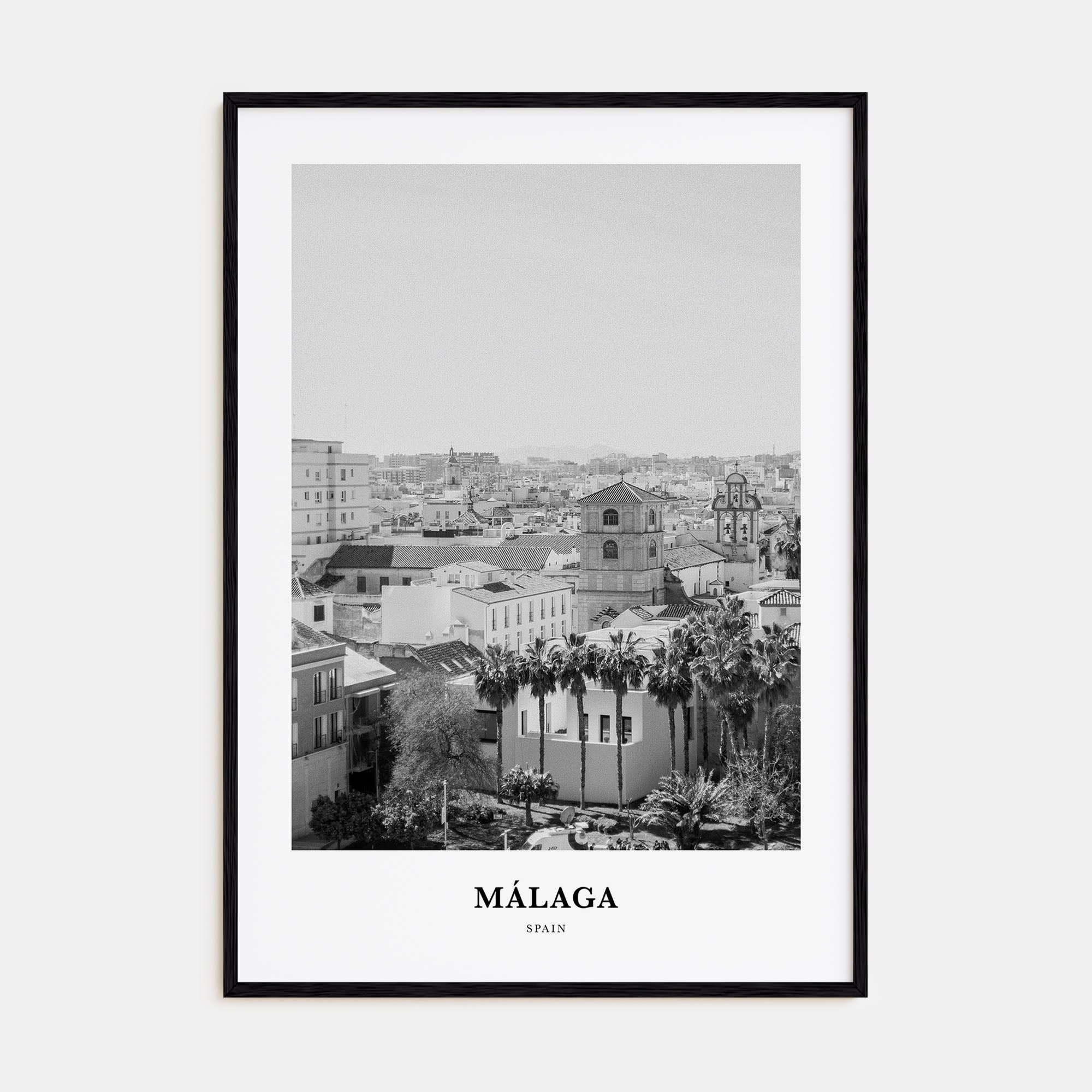 Málaga Portrait B&W No 3 Poster