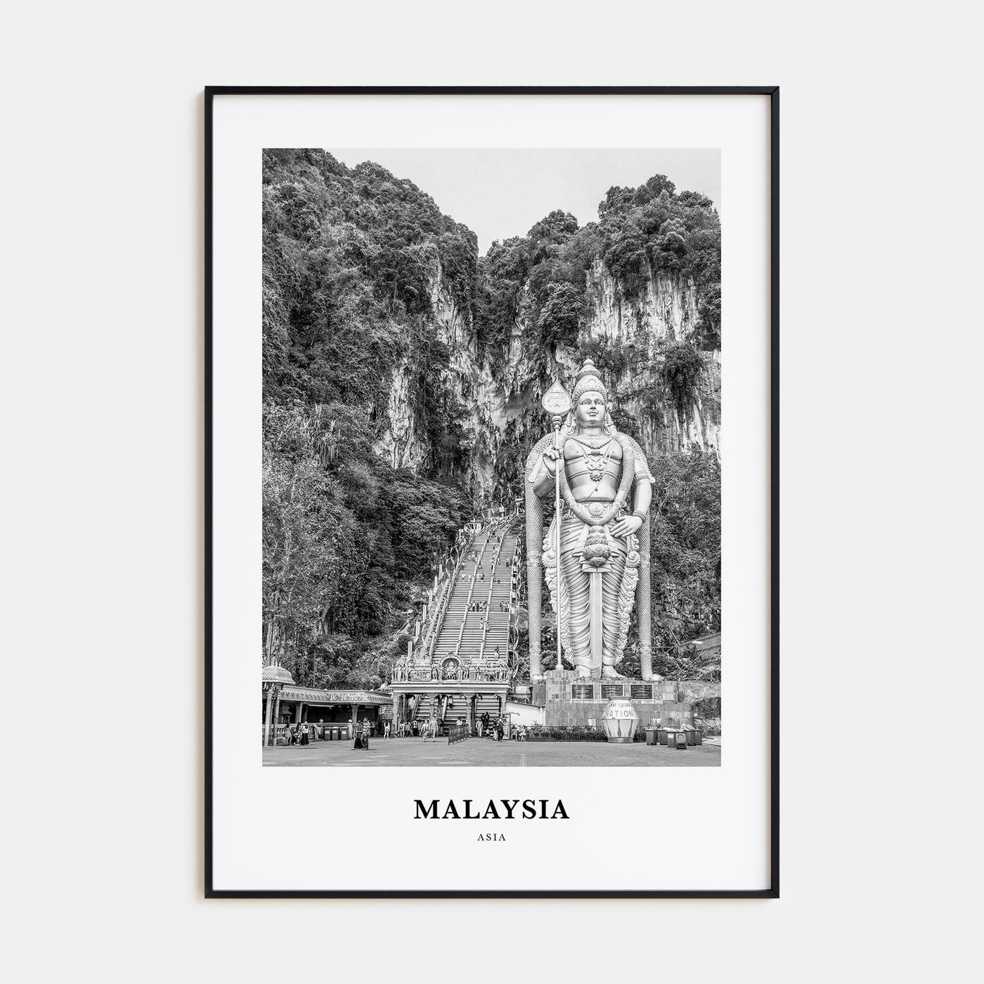 Malaysia Portrait B&W Poster