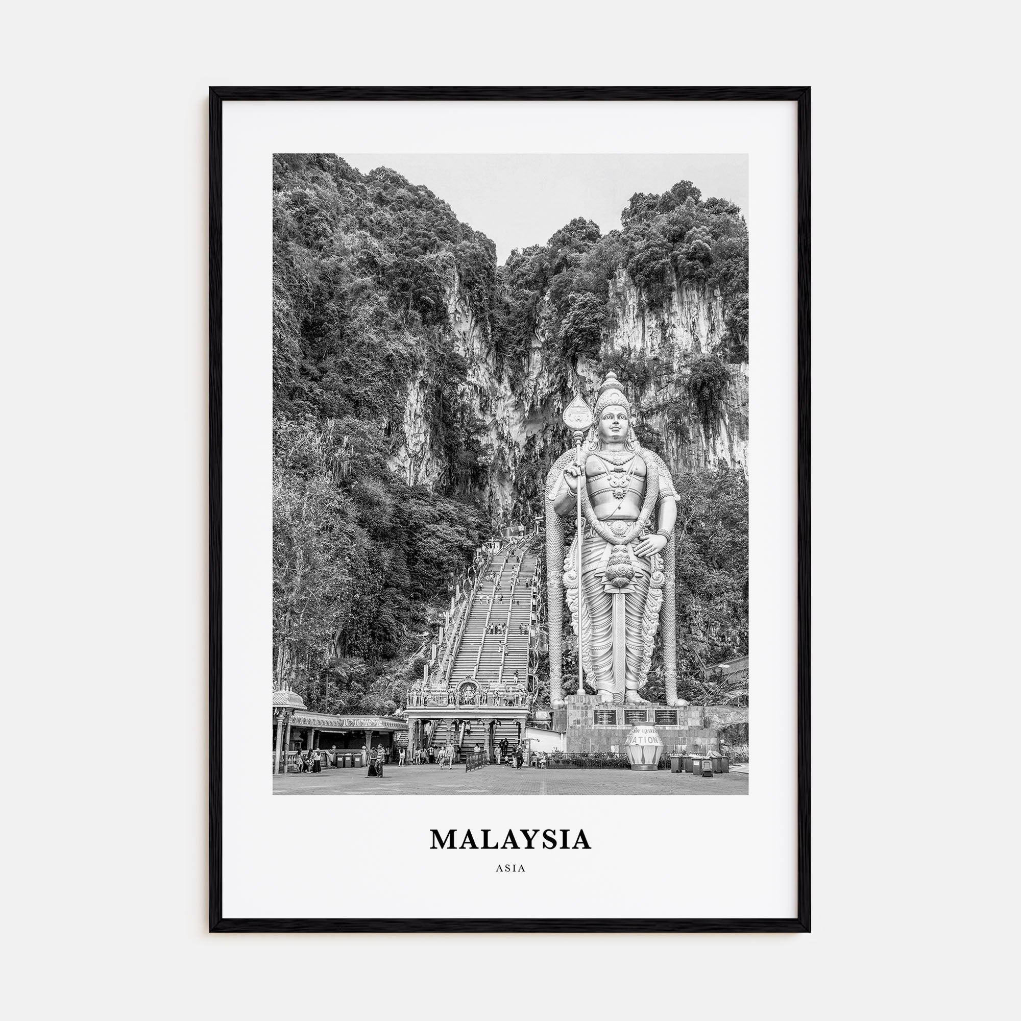 Malaysia Portrait B&W Poster