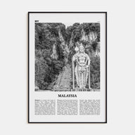 Malaysia Travel B&W Poster