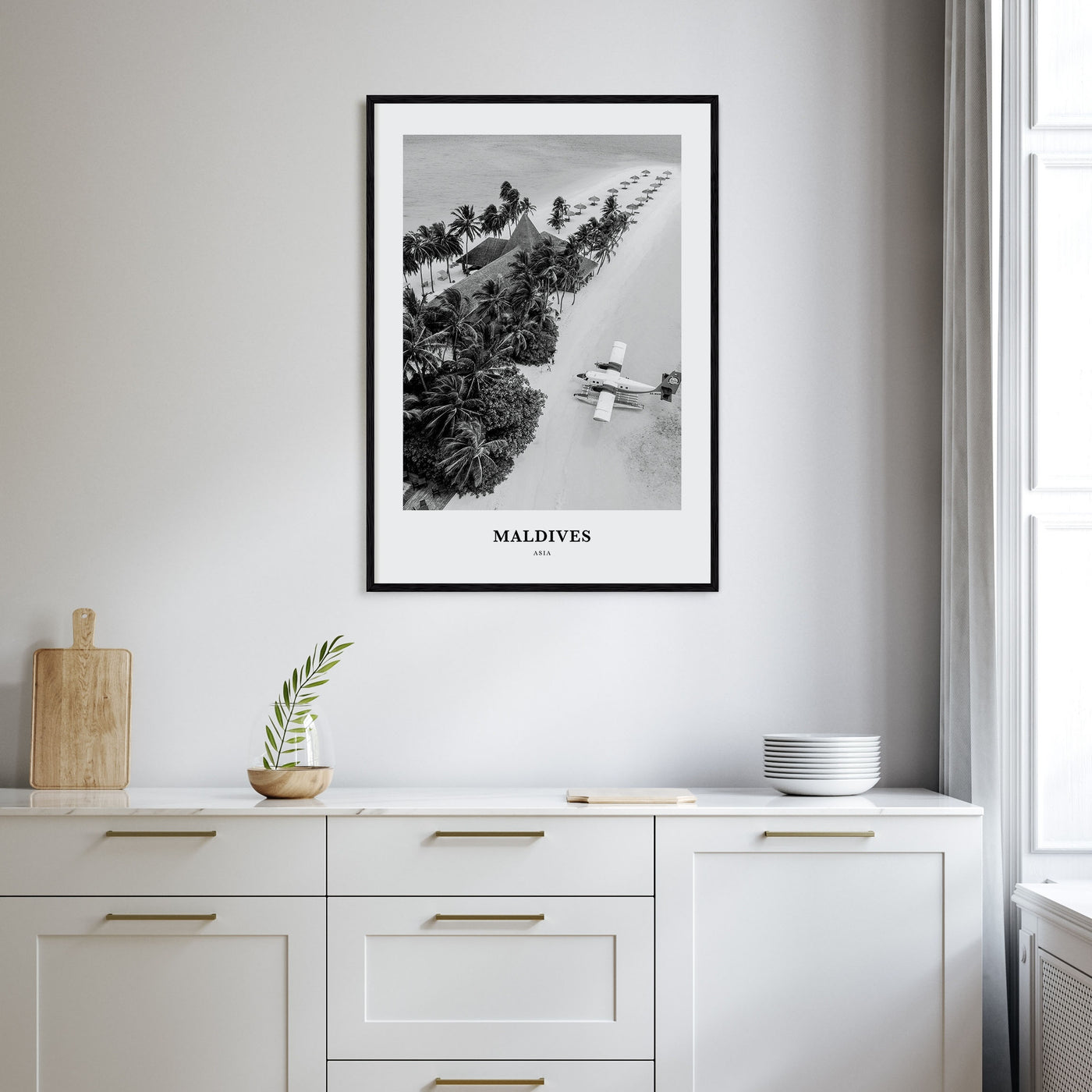 Maldives Portrait B&W No 3 Poster