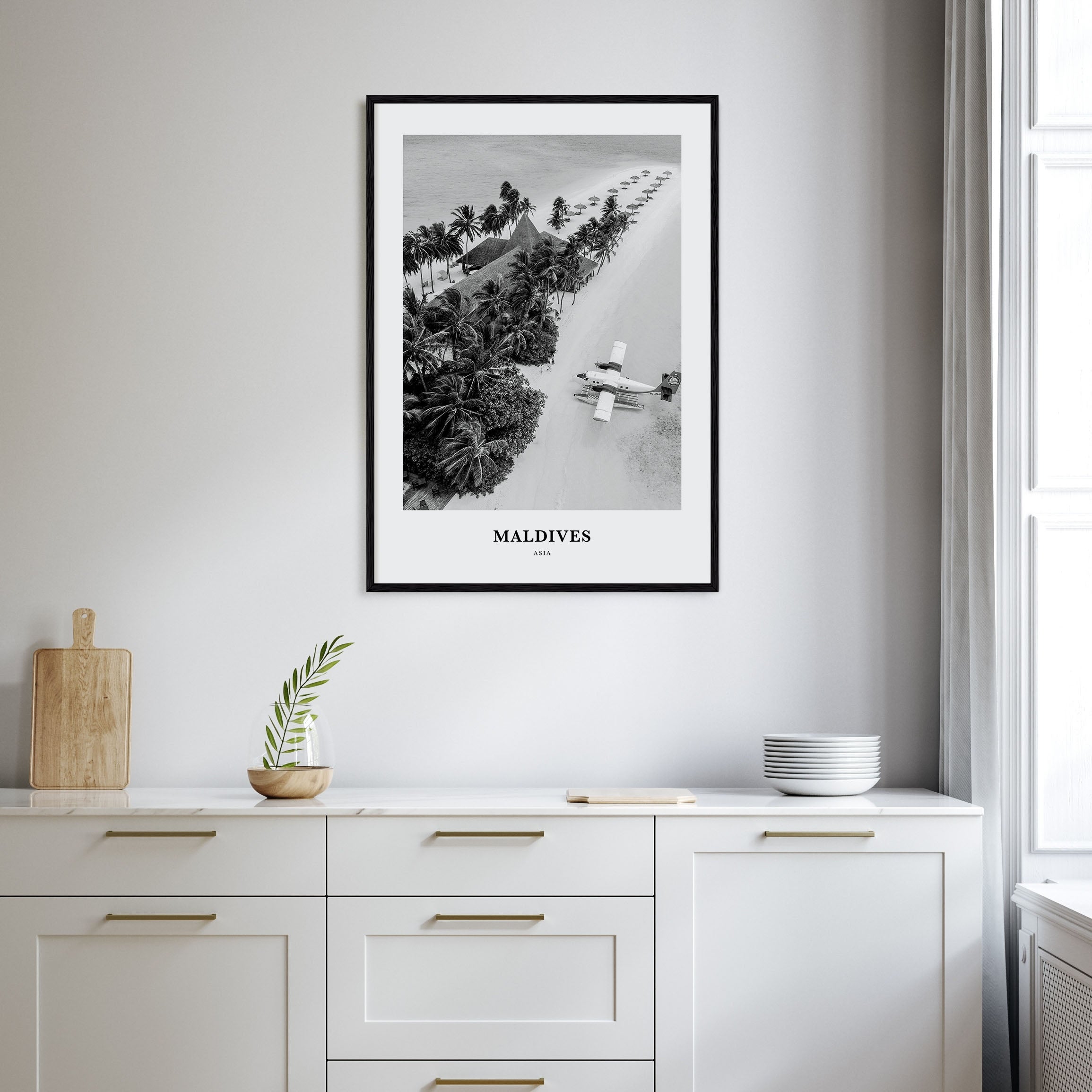 Maldives Portrait B&W No 3 Poster