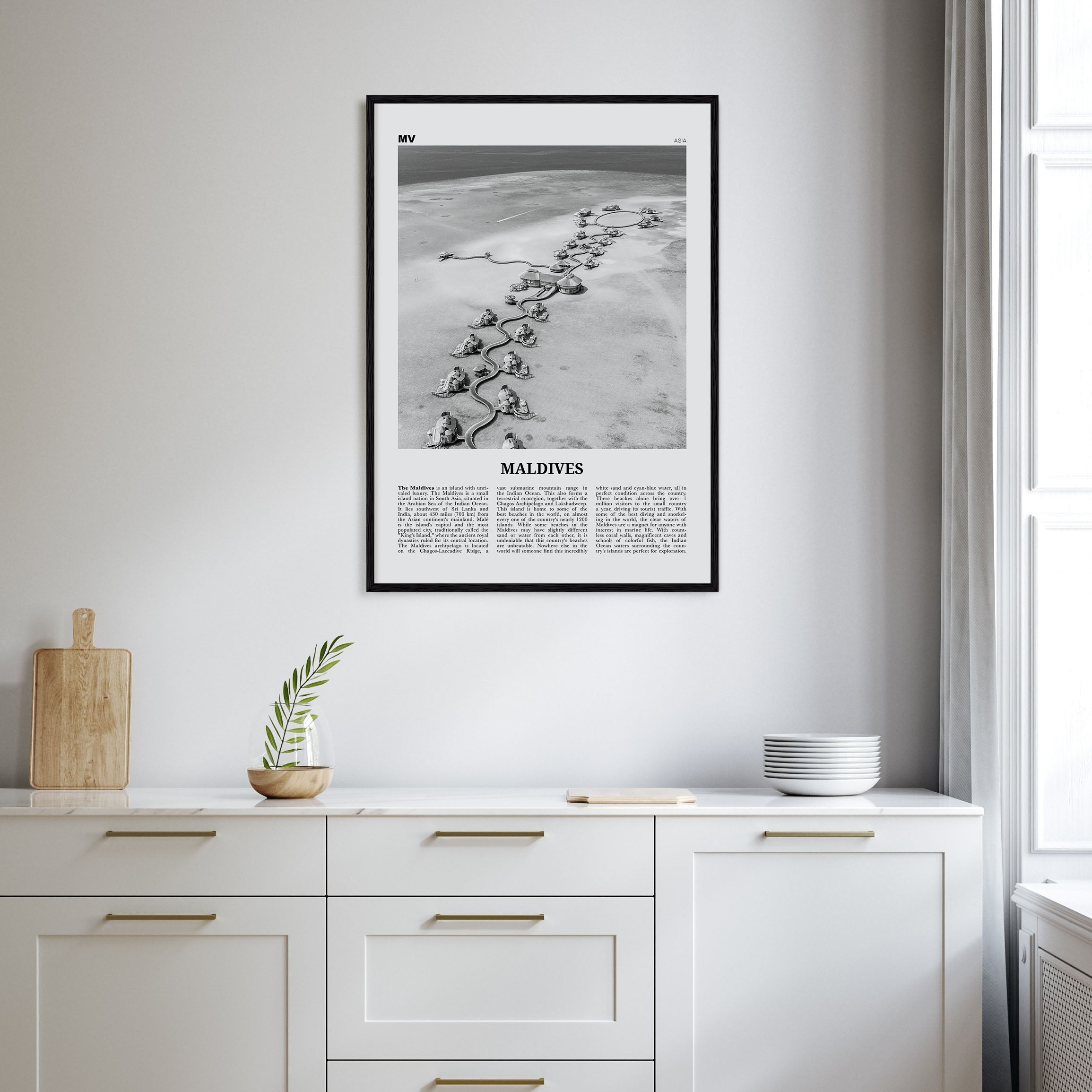 Maldives Travel B&W No 2 Poster