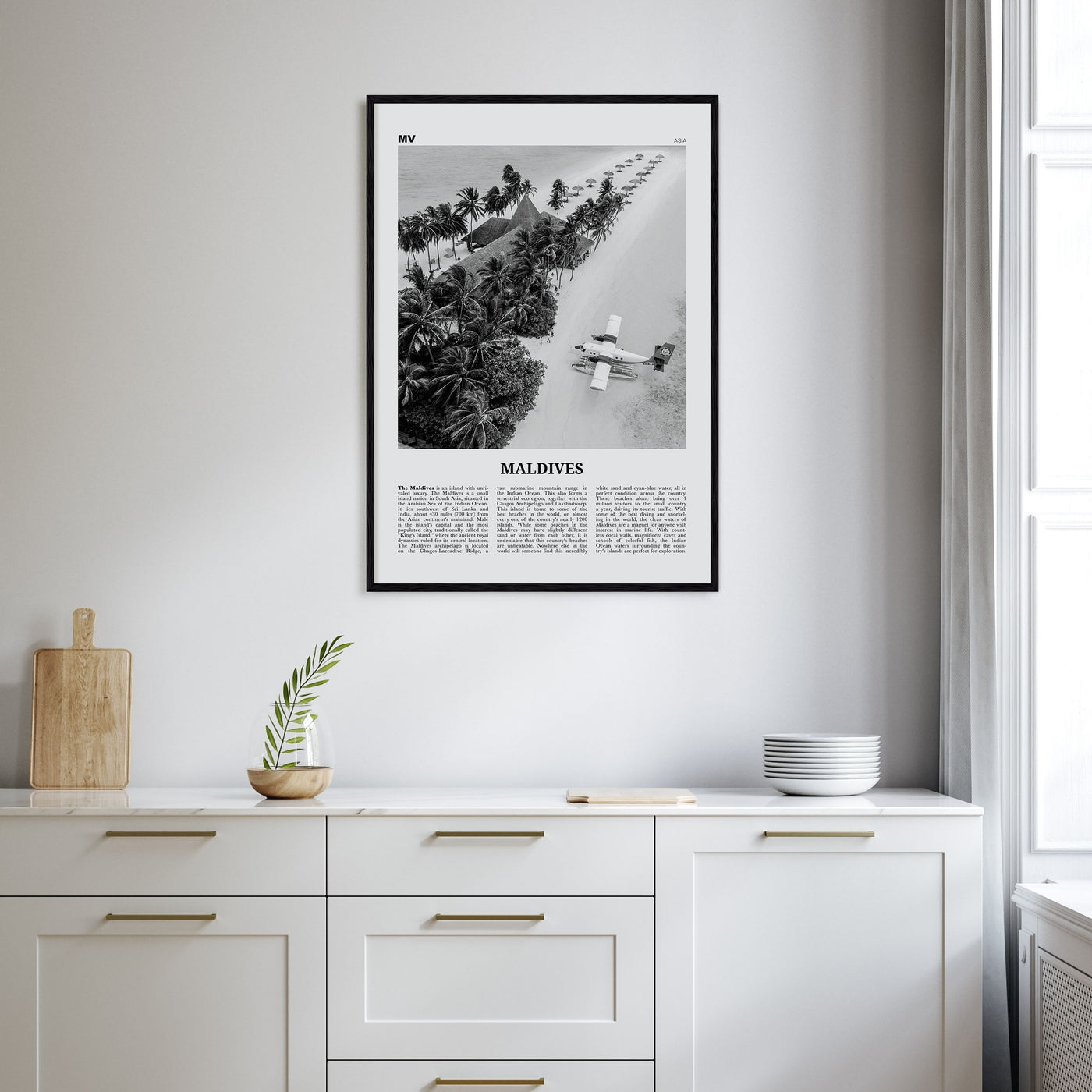 Maldives Travel B&W No 3 Poster