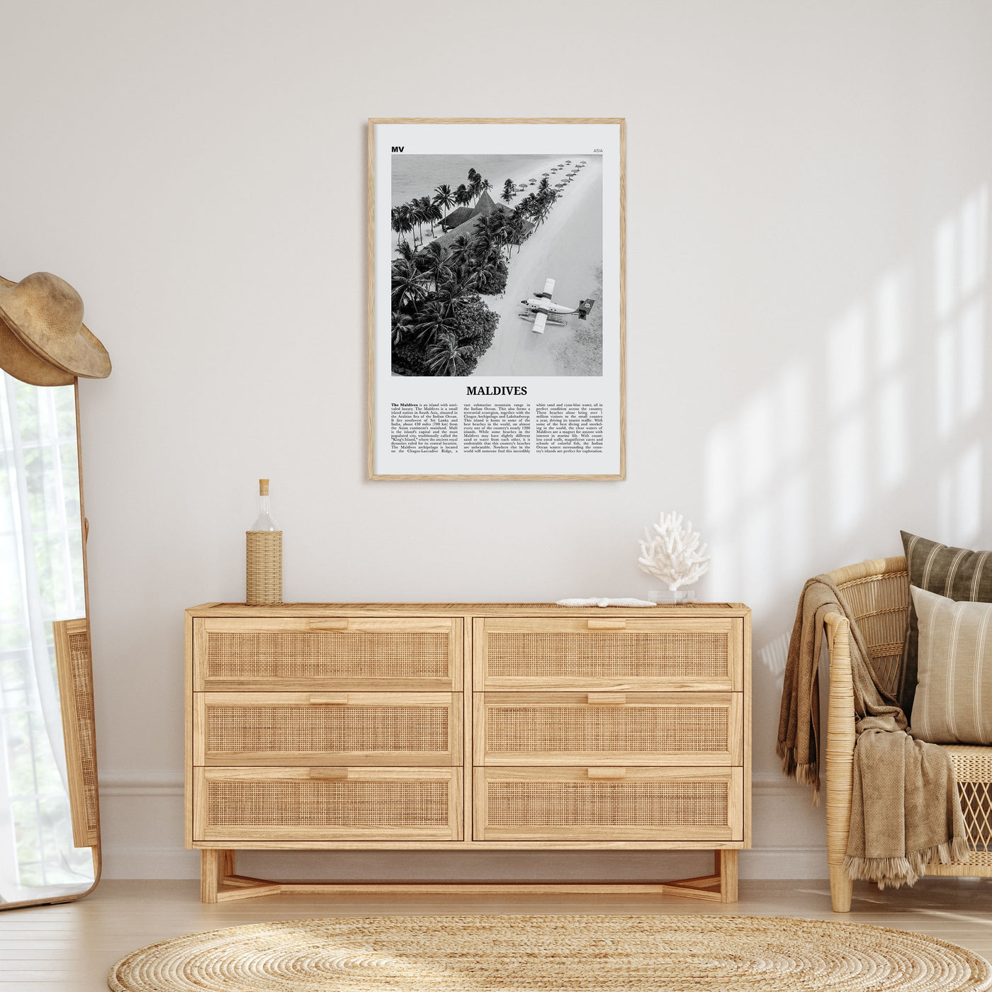 Maldives Travel B&W No 3 Poster