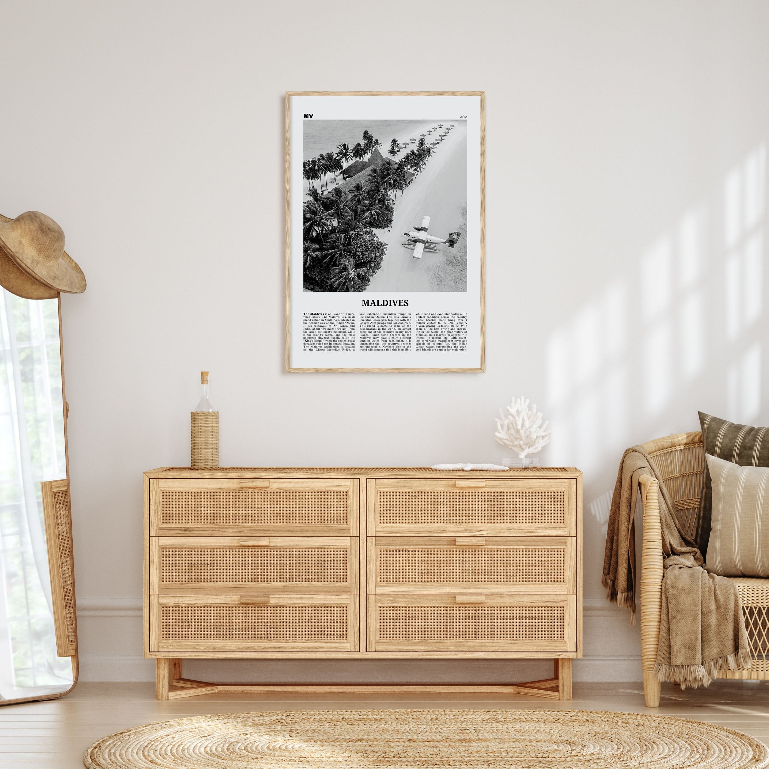 Maldives Travel B&W No 3 Poster